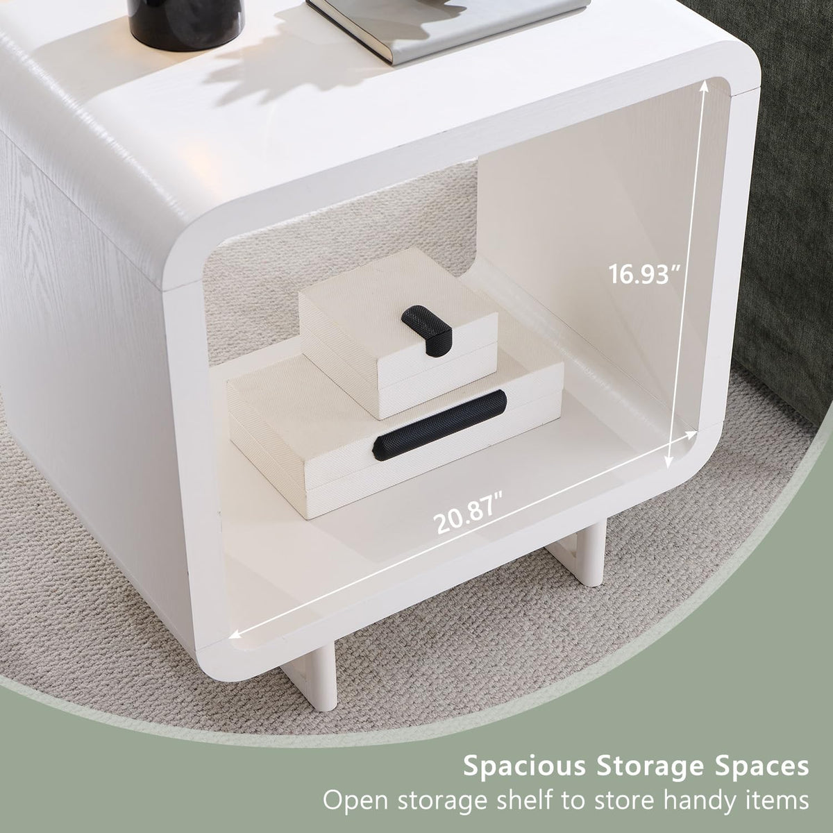 Curved Two-Tier End Table