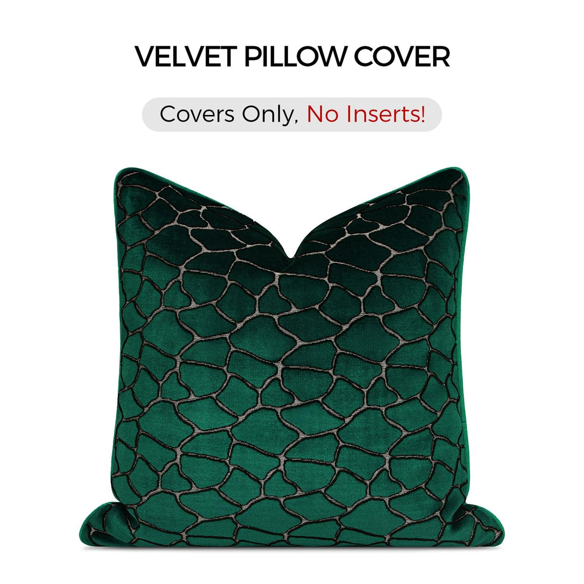 Luxury Brown Cut Pile Velvet Pillow Covers 18x18 with Raised Textured Pattern(Not a