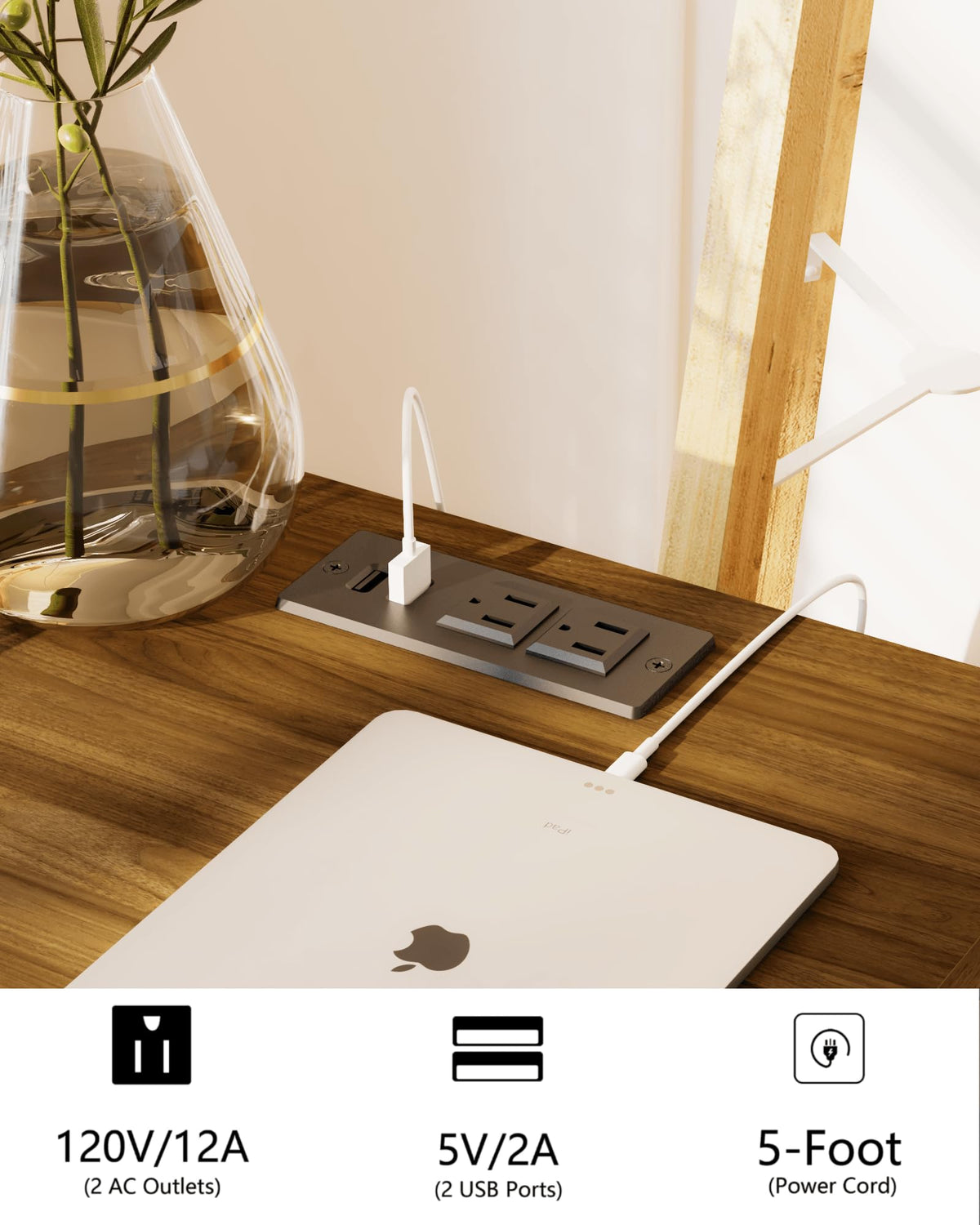 Modern Nightstand with Drawer & Open Shelf