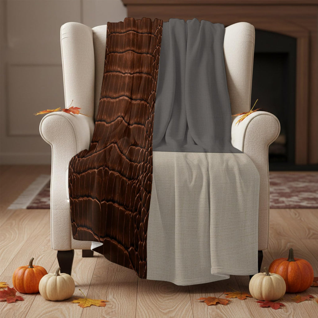 Leather-Pattern Flannel Fleece Throw Blanket