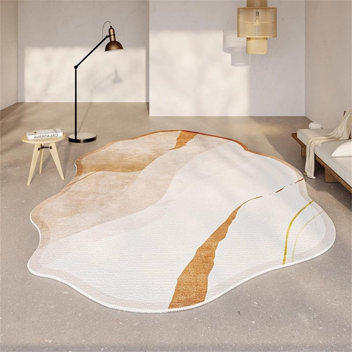 Wavy Striped Irregular Area Rug