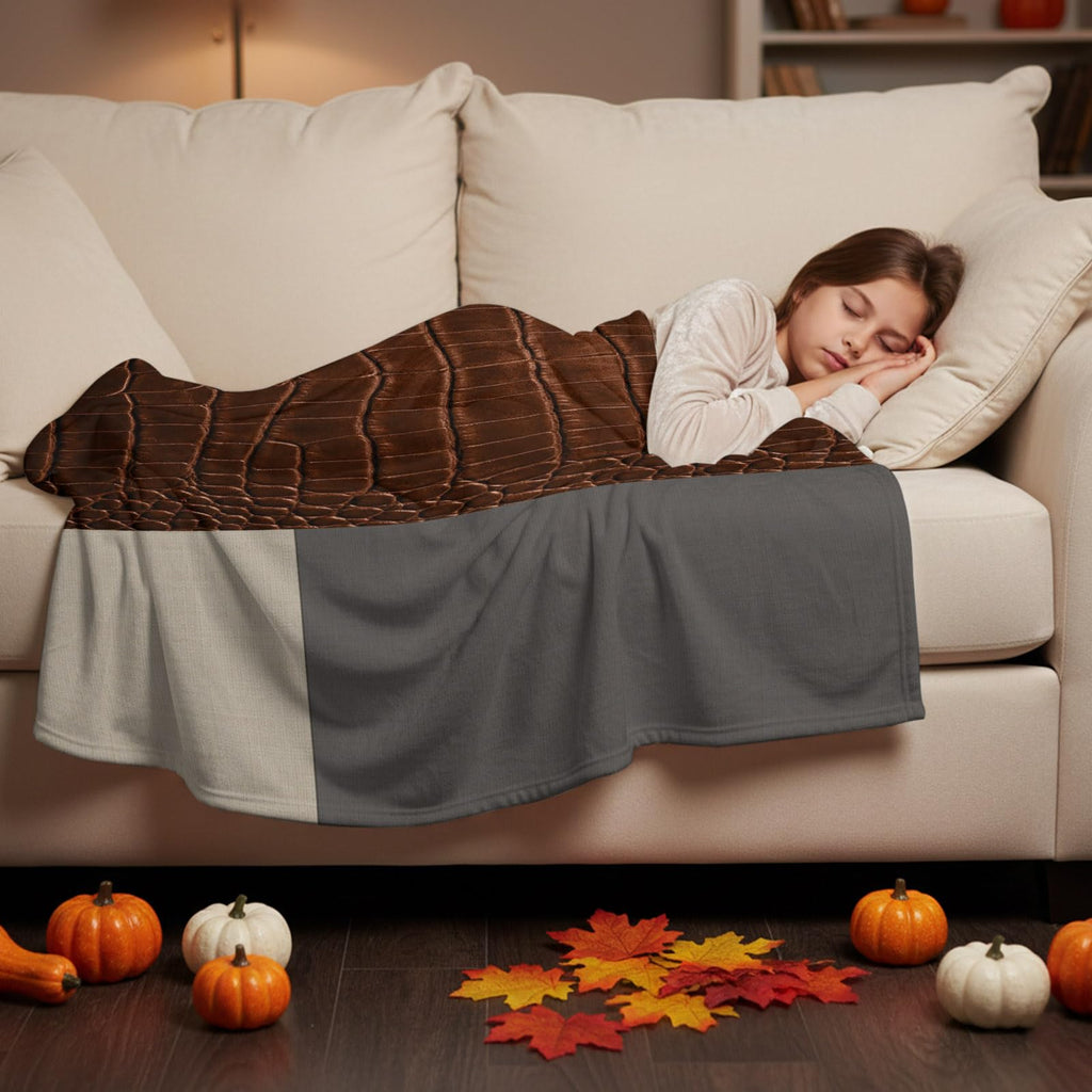Leather-Pattern Flannel Fleece Throw Blanket