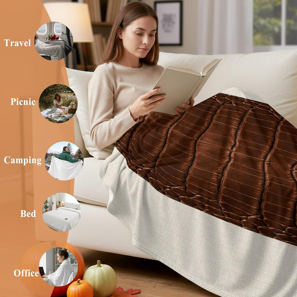 Western Cow-Print Flannel Throw Blanket