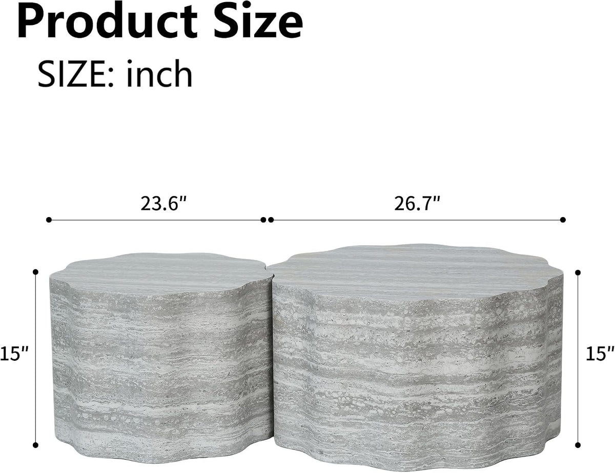 Faux-Mars Nesting Coffee Table Set
