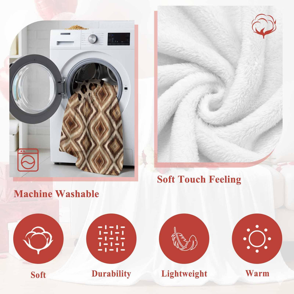 Leopard-Print Flannel Throw Blanket