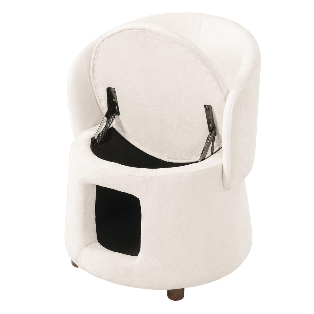 Merax Modern Accent Chair with Pet Cave & Storage
