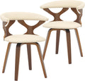 LeisureMod Klyne Leather Dining Chair with Poplar Wood Frame – Mid-Century Wooden