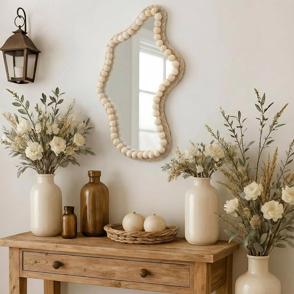 Beaded Irregular Wall Mirror
