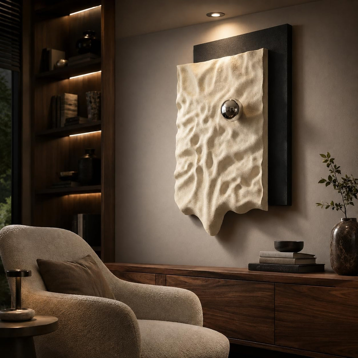Vertical 3D Textured Abstract Wall Art