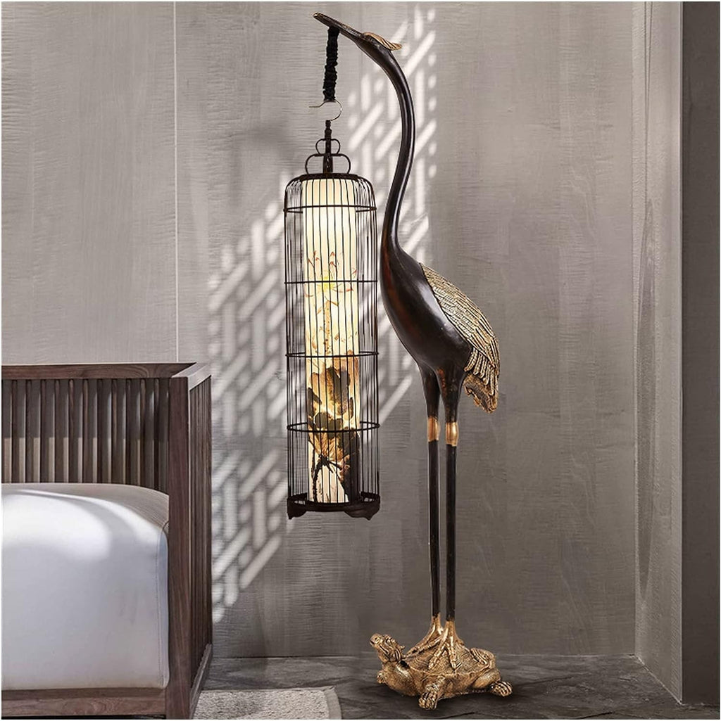 Floor Lamps Compatible with Bedroom Chinese Floor Lamp Crane Lantern Tea Room