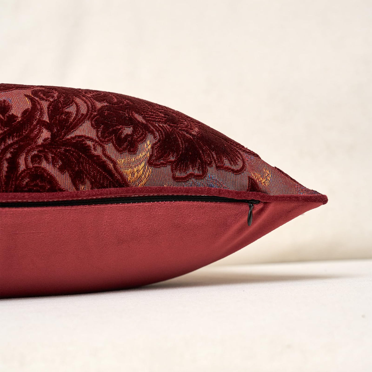 Vintage Floral Cut-Velvet Pillow Cover