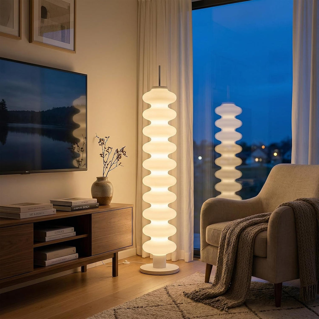 Modern Floor Lamp with White Acrylic Shade＆ 3 Color Temperatures