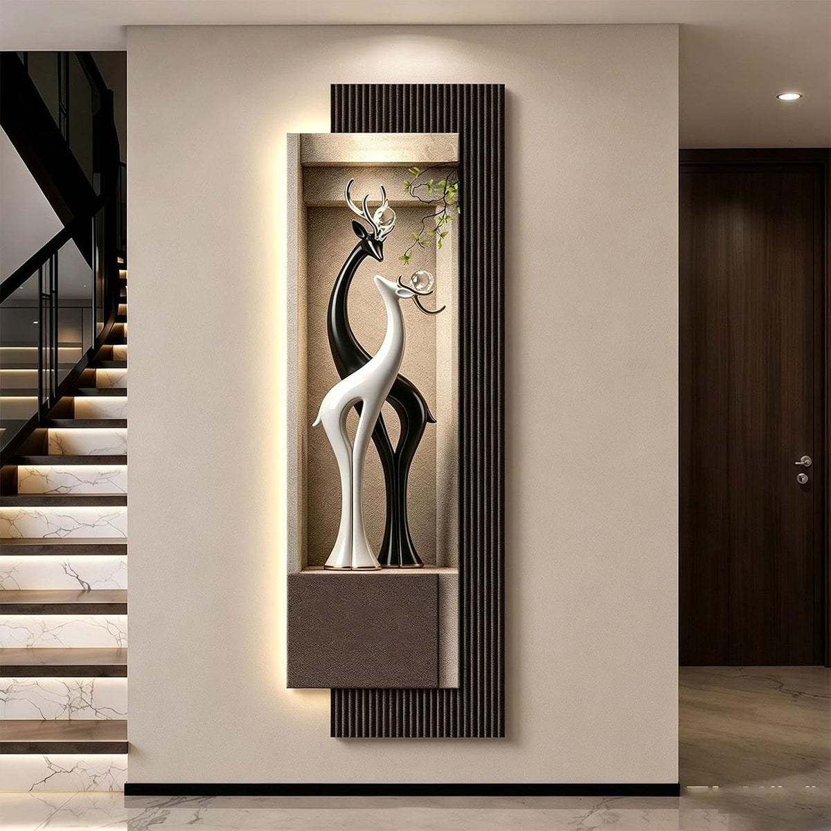 Vertical Deer 3D LED Wall Art