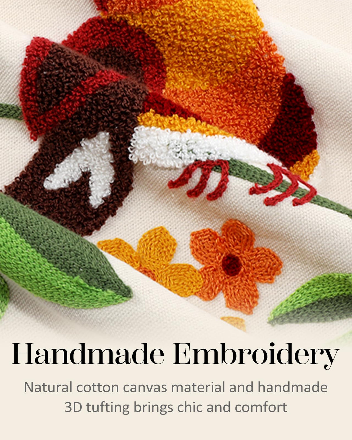 Embroidered Decorative Pillow Cover