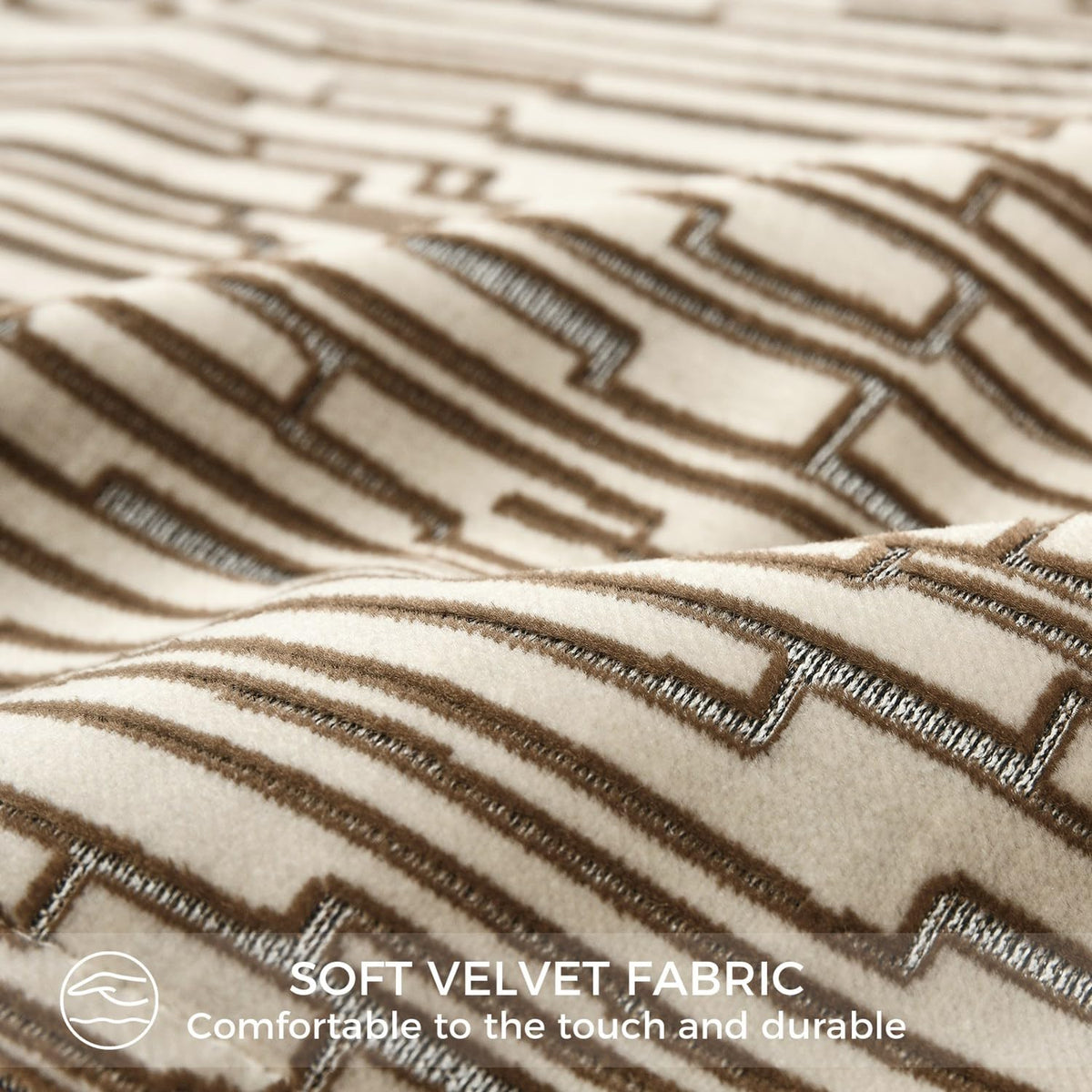 Luxury Brown Cut Pile Velvet Pillow Covers 18x18 with Raised Textured Pattern(Not a