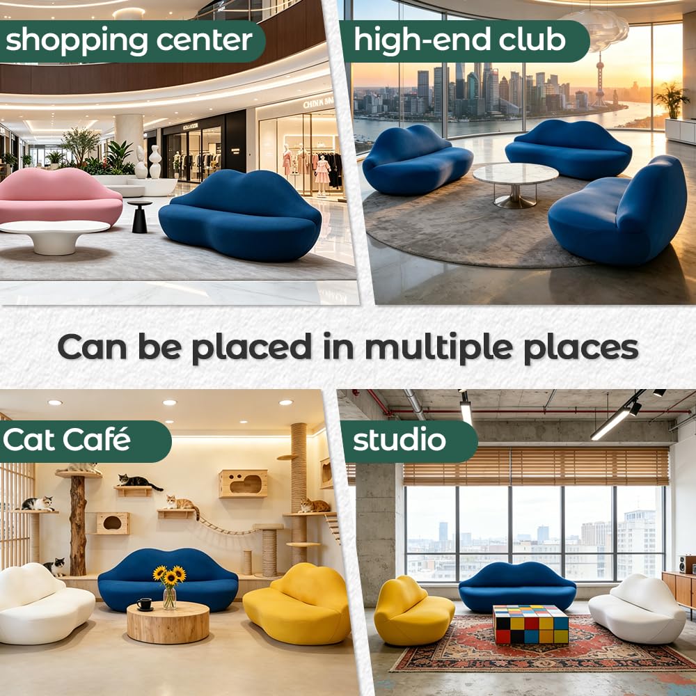 Lip-Shaped Sculptural Lounge Sofa