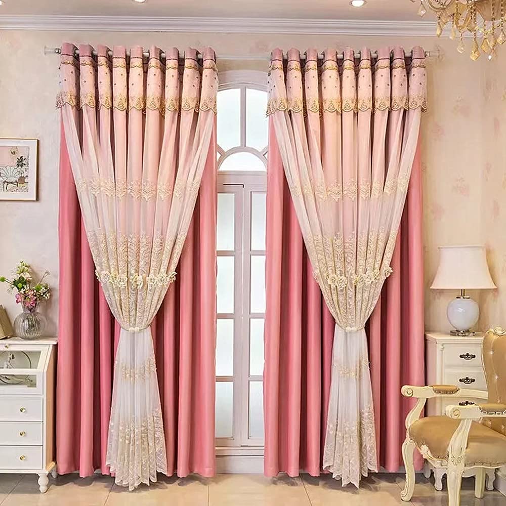 European Double-Layer Valance Curtain Set