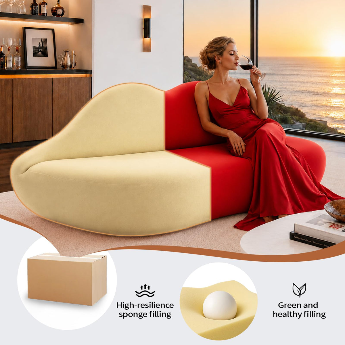 Red Lip Sofa Beauty Salon Clothing Store Rest Area Reception Alien Internet