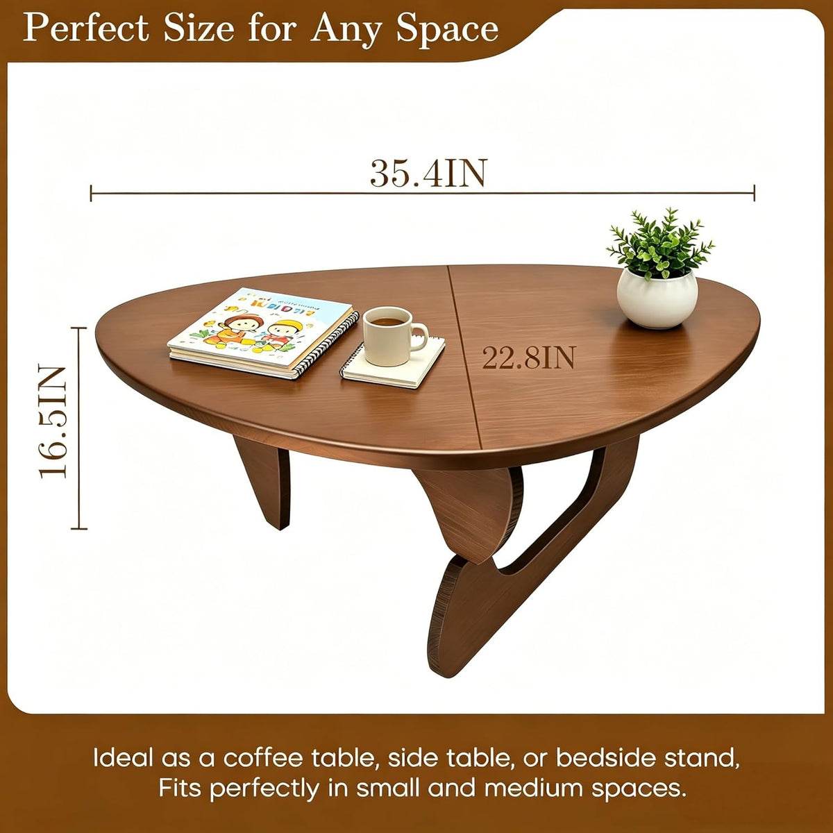 Triangle Walnut Coffee Table