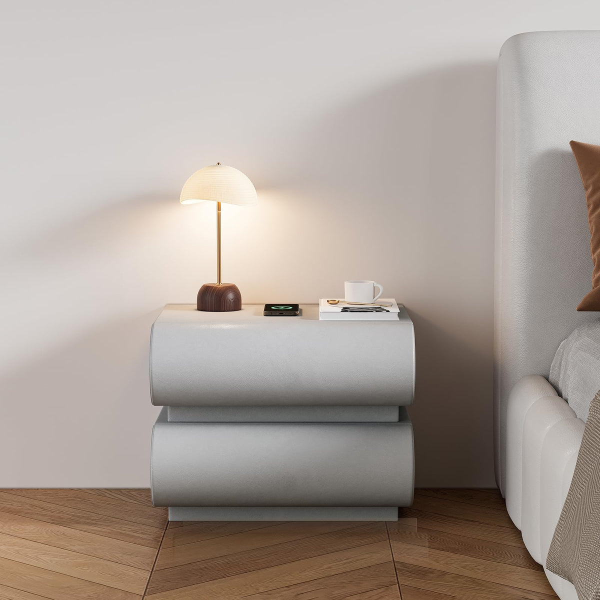Smart Faux-Leather Nightstand