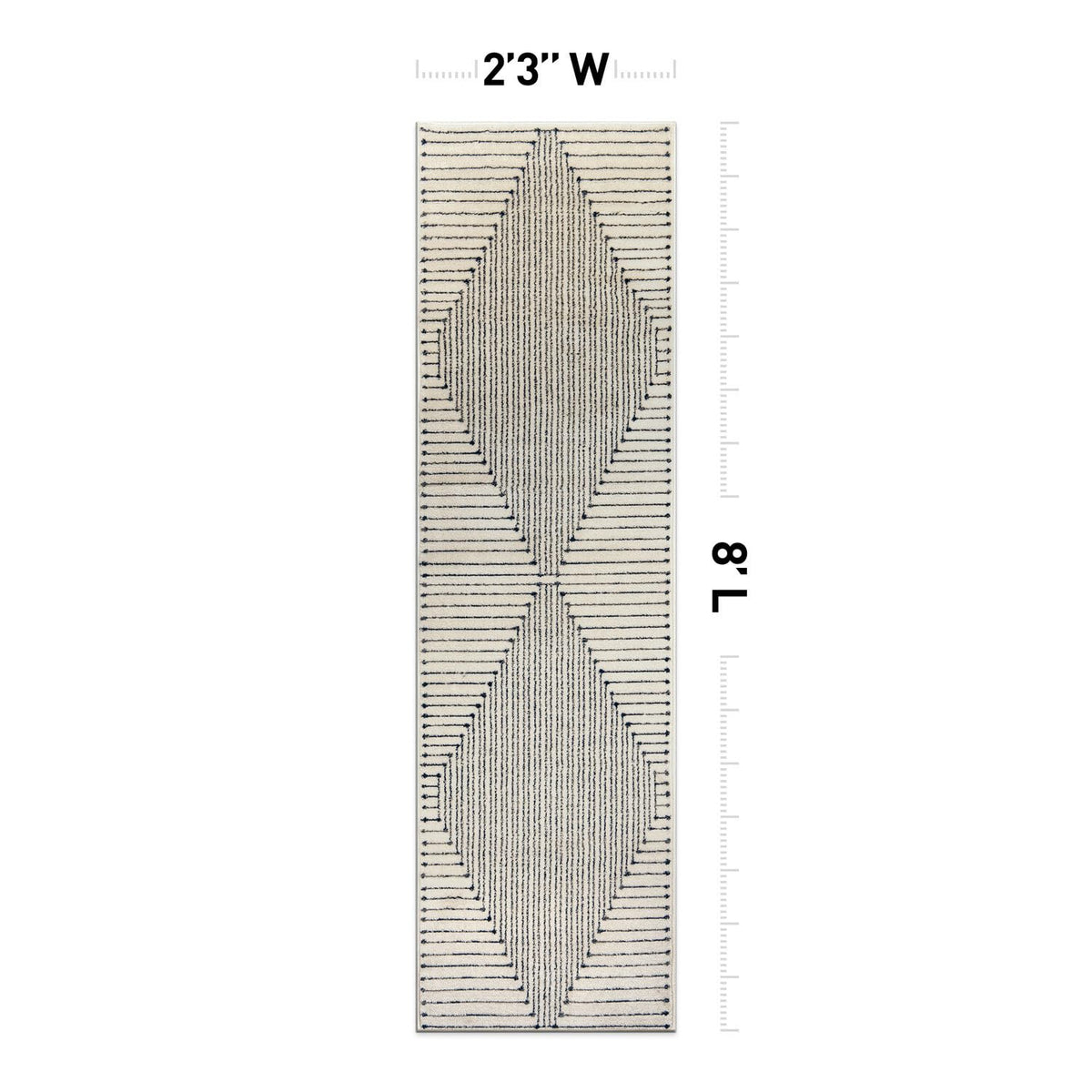 Rugshop Contemporary Bohemian Stripe Area Rug 7'10" x 10' Black