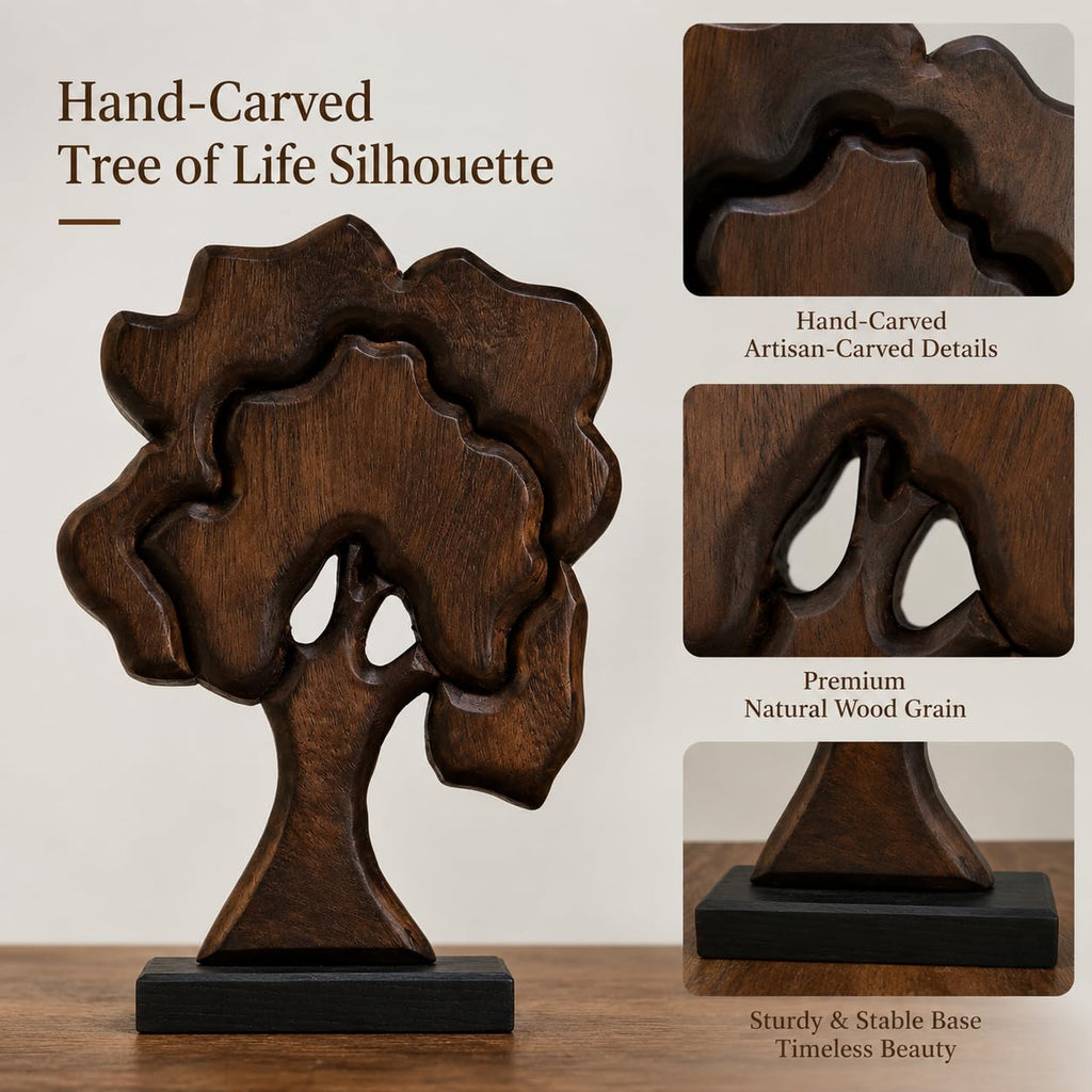 Wood Whimsical Room Decor Face Statue for Women