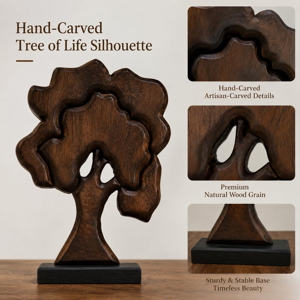 Wood Whimsical Room Decor Face Statue for Women