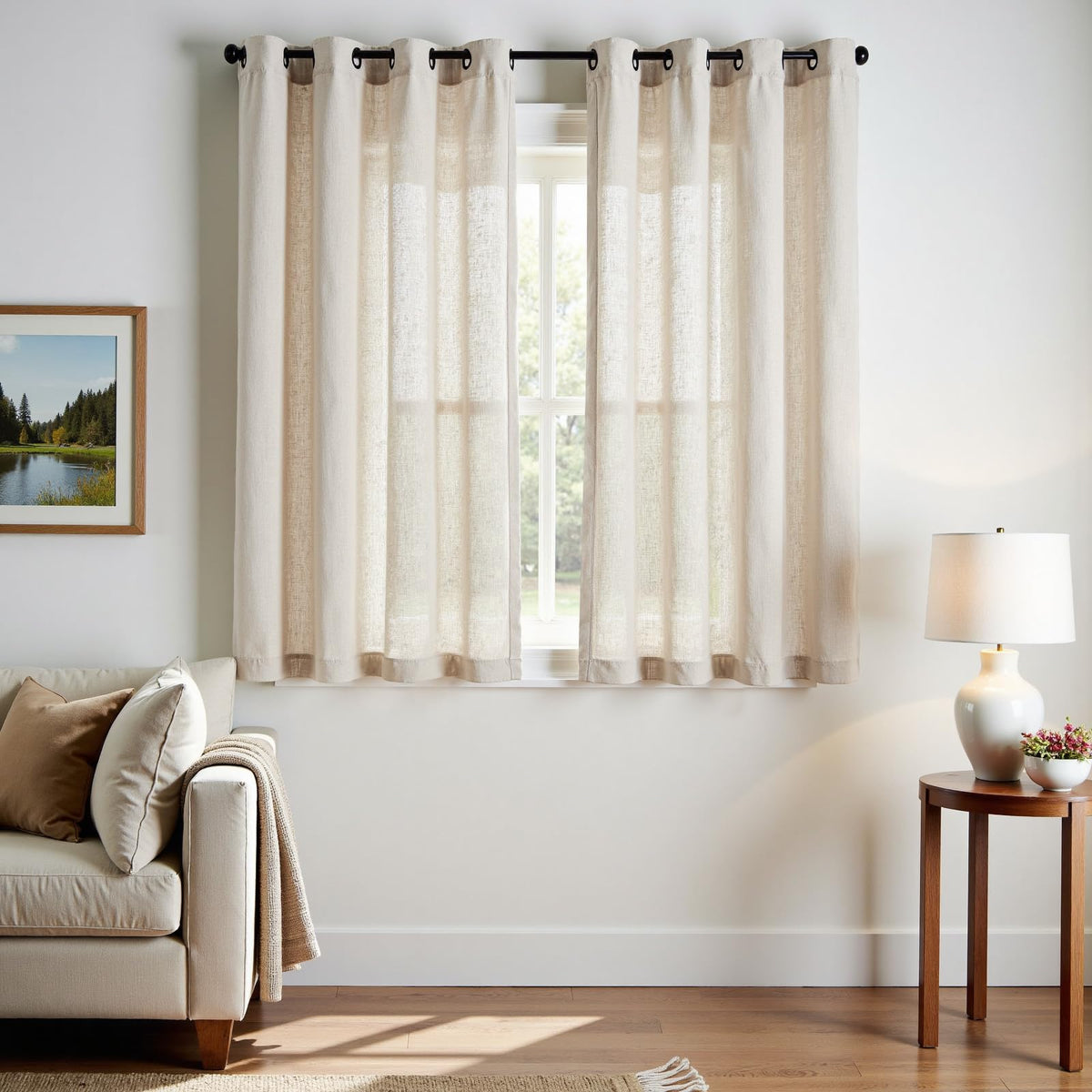 Linen Grommet Curtains, Set of Two