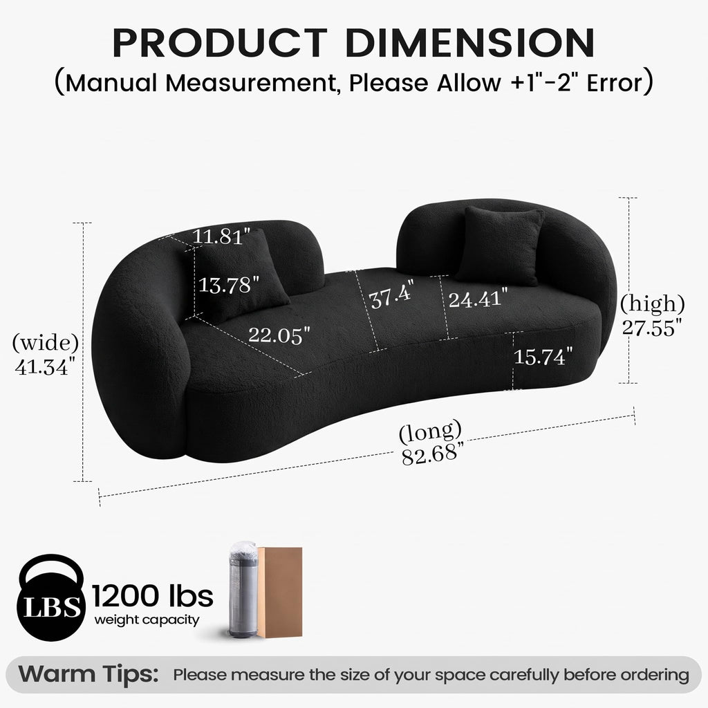 Curved Cream Style Sofa Living Room 2026 new Small Apartment Simple Modern Beauty