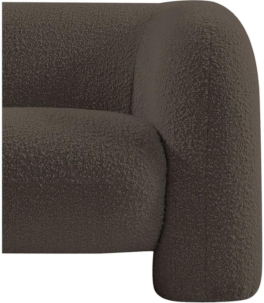 Art Deco Bouclé Accent Chair with Ball Pillow