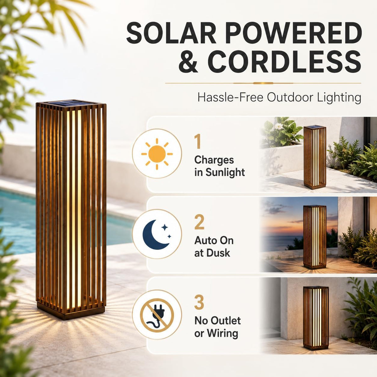 Solar Yard Slim Solar Outdoor Floor Lamp
