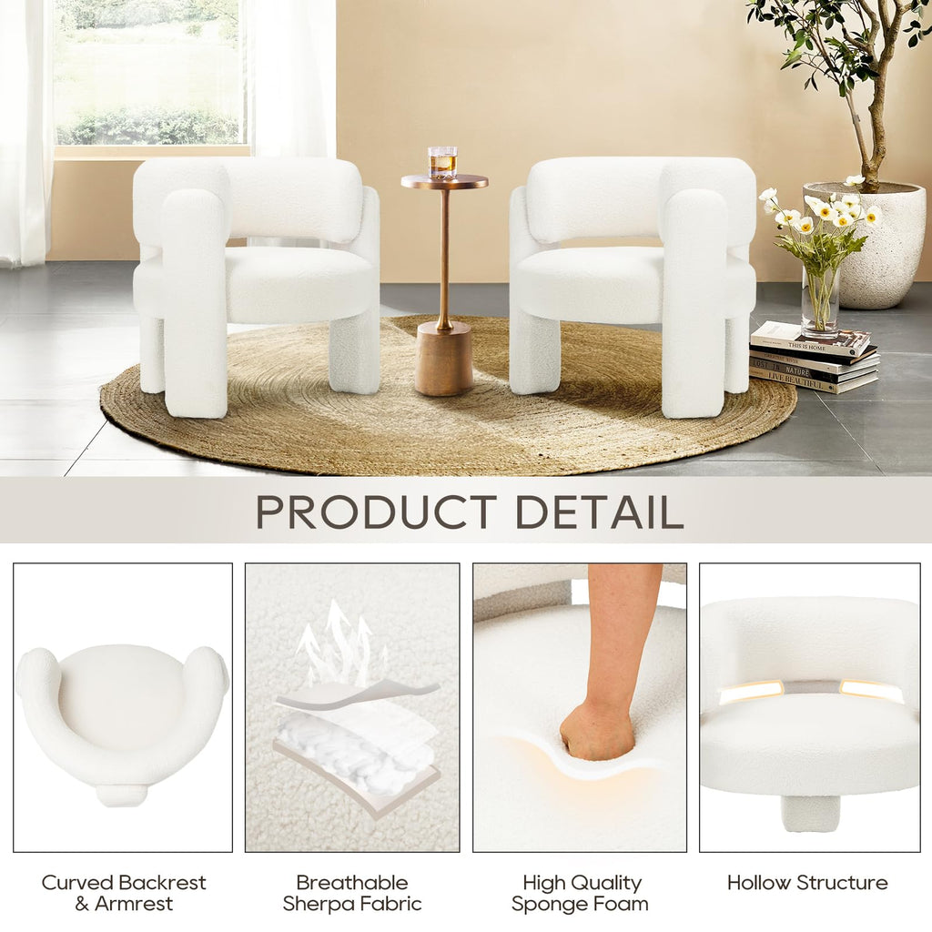 COLAMY Modern Velvet Accent Chairs Set of 2