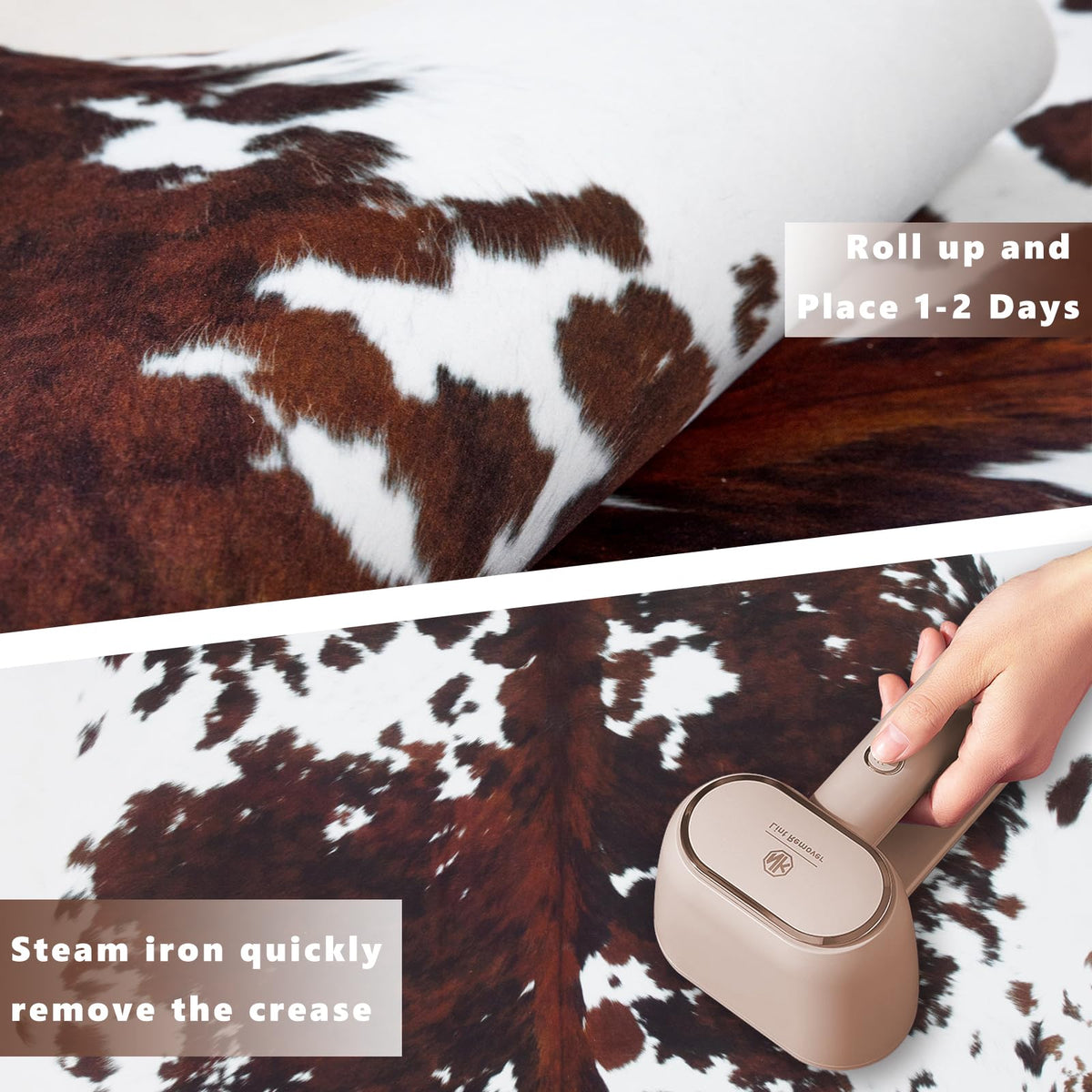 Faux Cowhide Rug 4.6x5.2 ft Cow Hide Faux Cowhide for Living Room Bedroom Dining