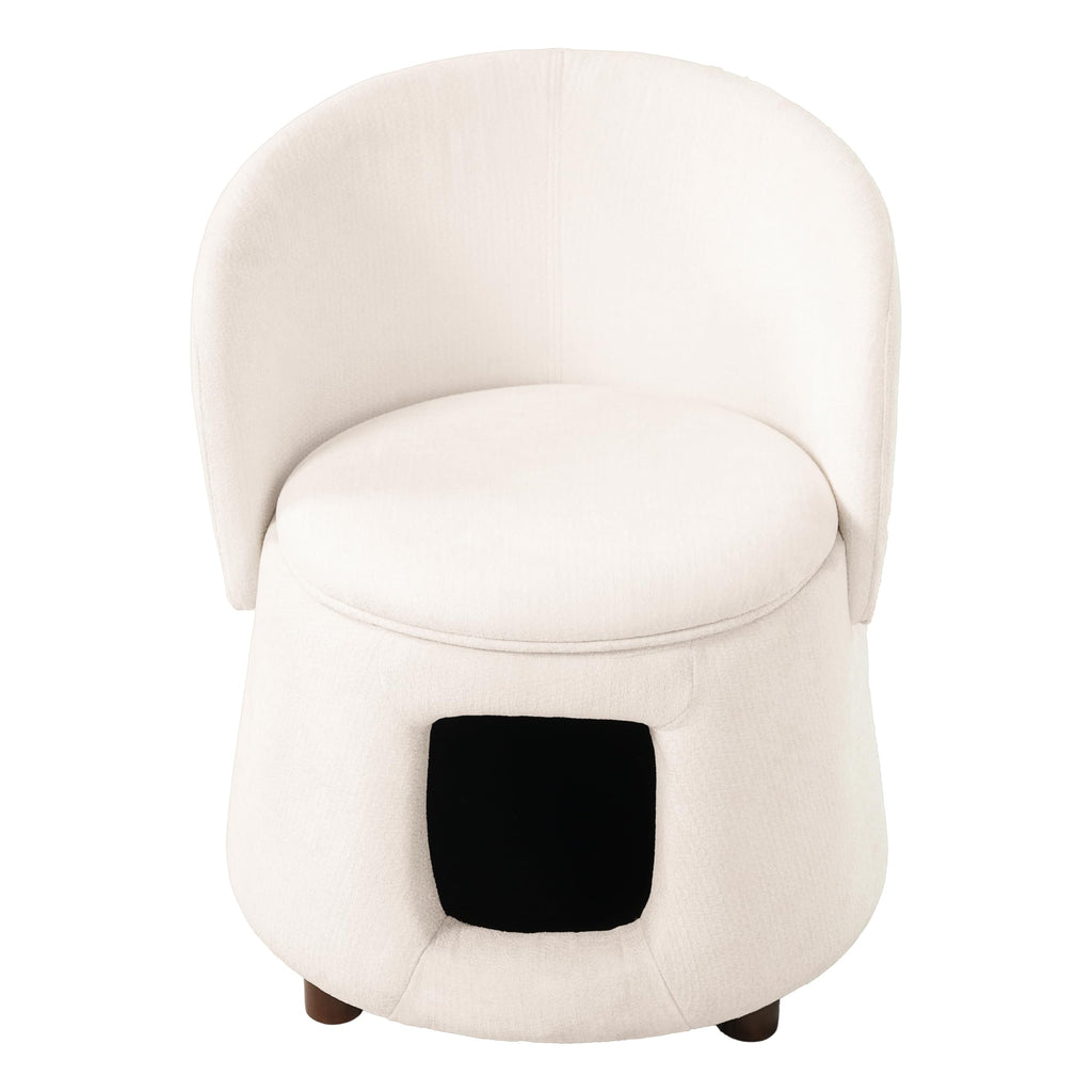 Merax Modern Accent Chair with Pet Cave & Storage
