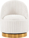 Manhattan Comfort Leela Modern Swivel Accent Chair in Luxurious Boucle Upholstery