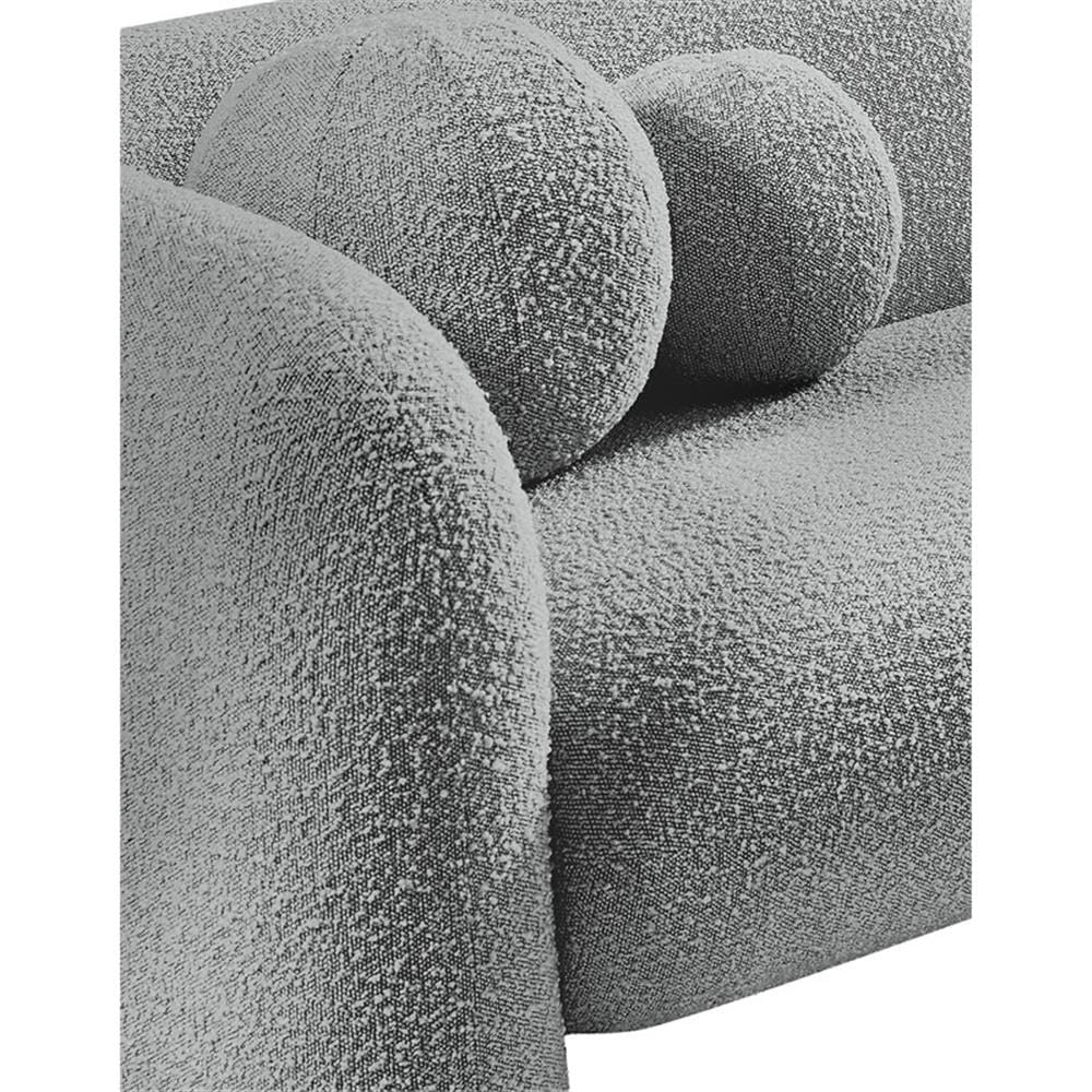 Art Deco Bouclé Accent Chair with Ball Pillow
