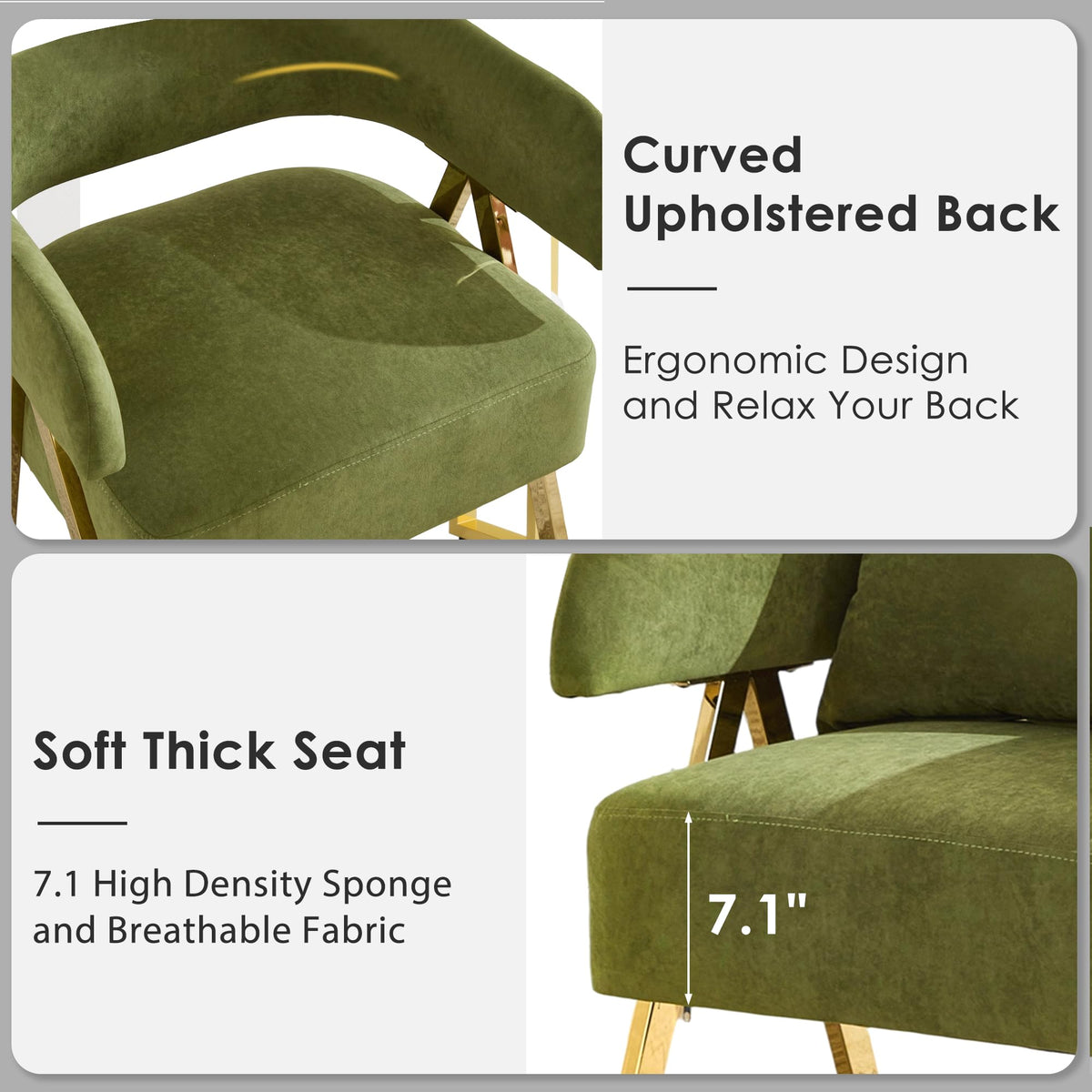 Modern Black Gold Velvet Accent Chairs Set 2, Barrel Armchairs Living Room