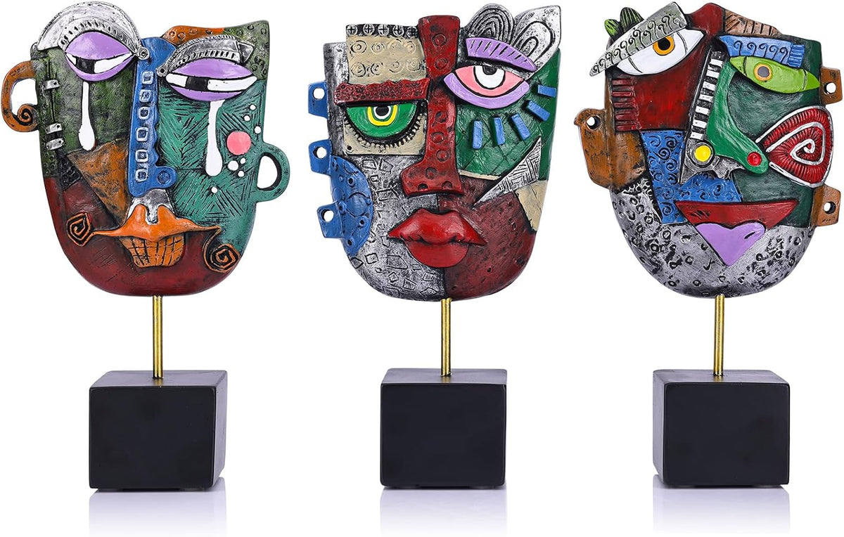 Colorful Abstract Face Sculpture