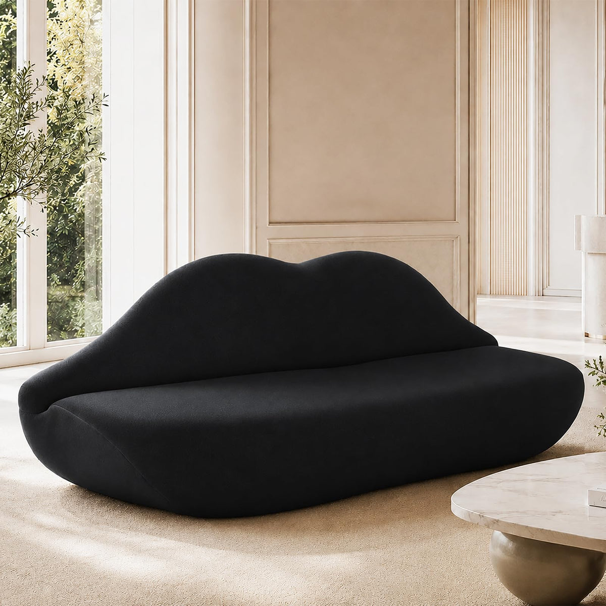 Lip-Shaped Sculptural Lounge Sofa