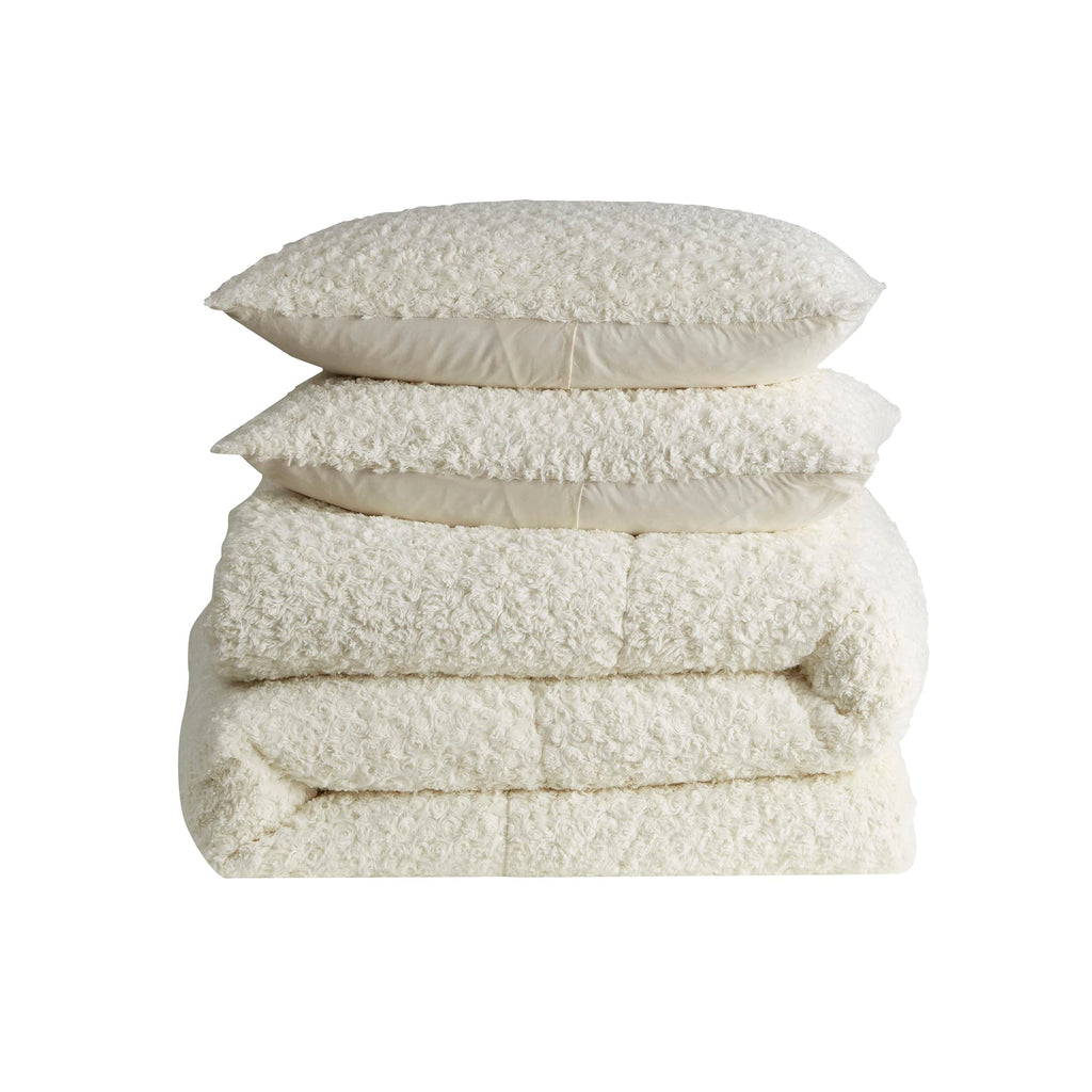 King Size Comforter Set 3 Piece Animal Faux Fur Ultra Soft Bedding Collection with