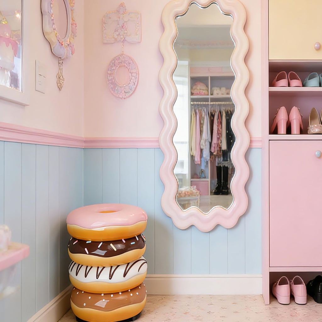 Whimsical Cookie-Shaped Resin Accent Stool