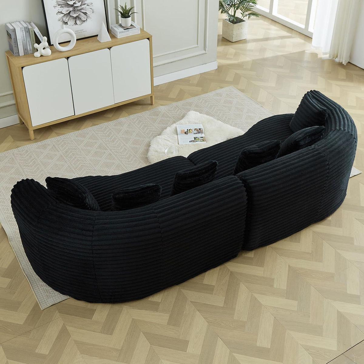 Curved Cloud Sectional Sofa with Pillows