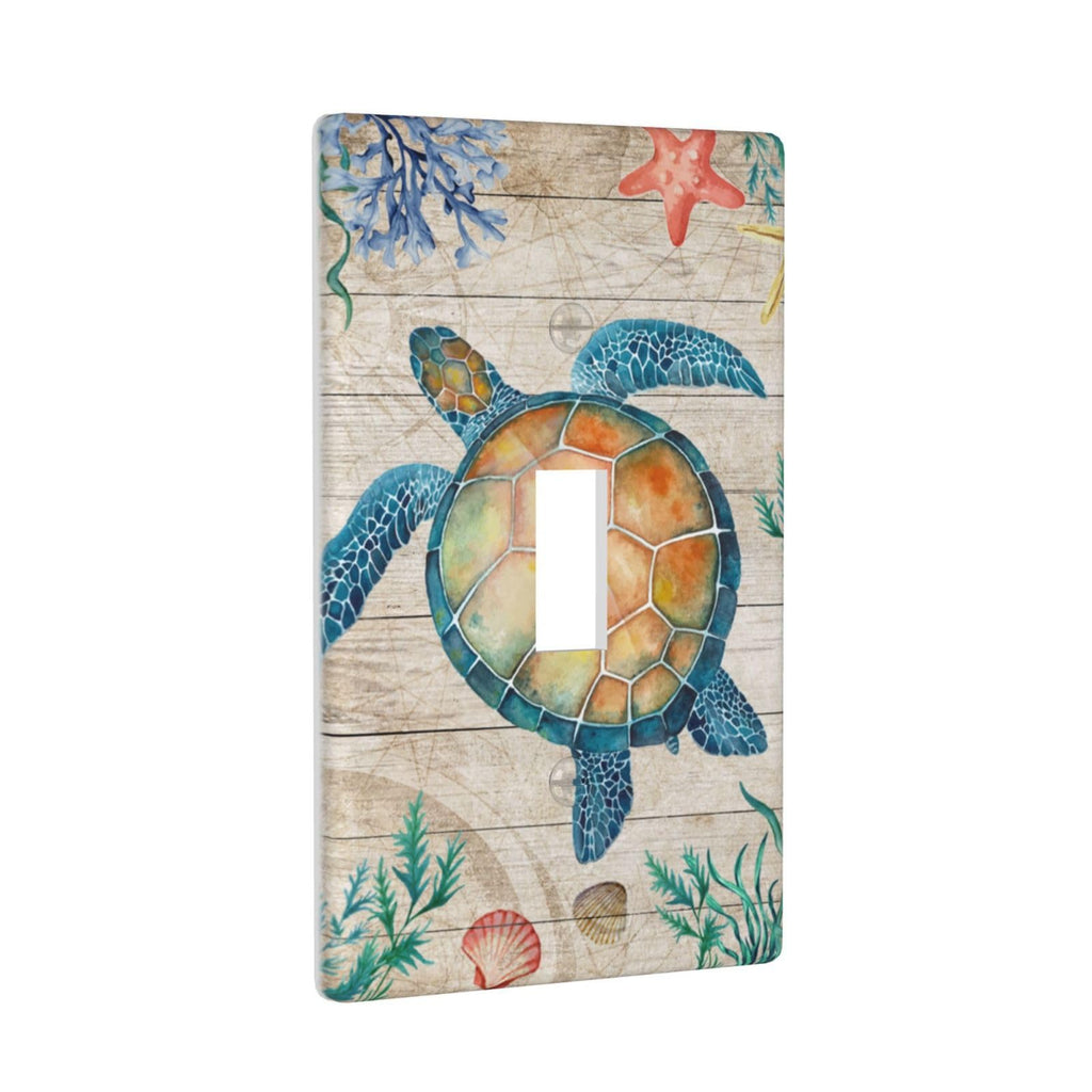 Cartoon Ice Cream Cone With Dripping White Glaze And Wafer Decor Print Light Switch Plate Cover Plastic Wall Plates (Single Gang Electrical Switch Duplex Outlet Cover)
