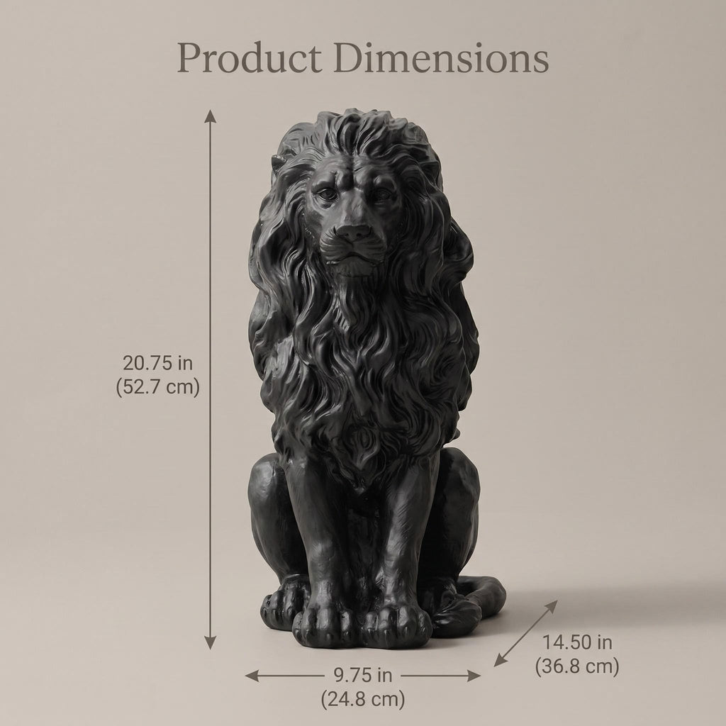 Large Gold Lion Statue, Resin Garden Sculpture, Outdoor Decor