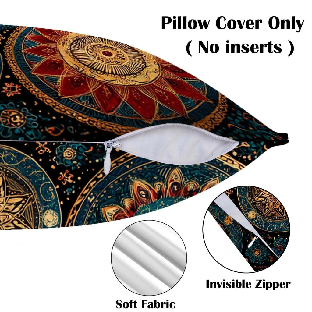Firmiso Rust Orange Mandala Throw Pillow Covers 18x18 Set of 2