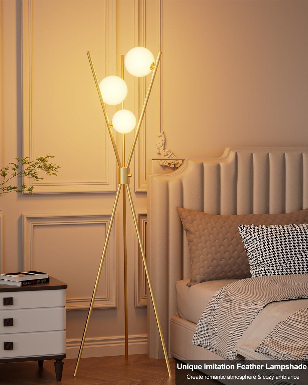 3 Globe Dimmable Tripod Floor Lamp