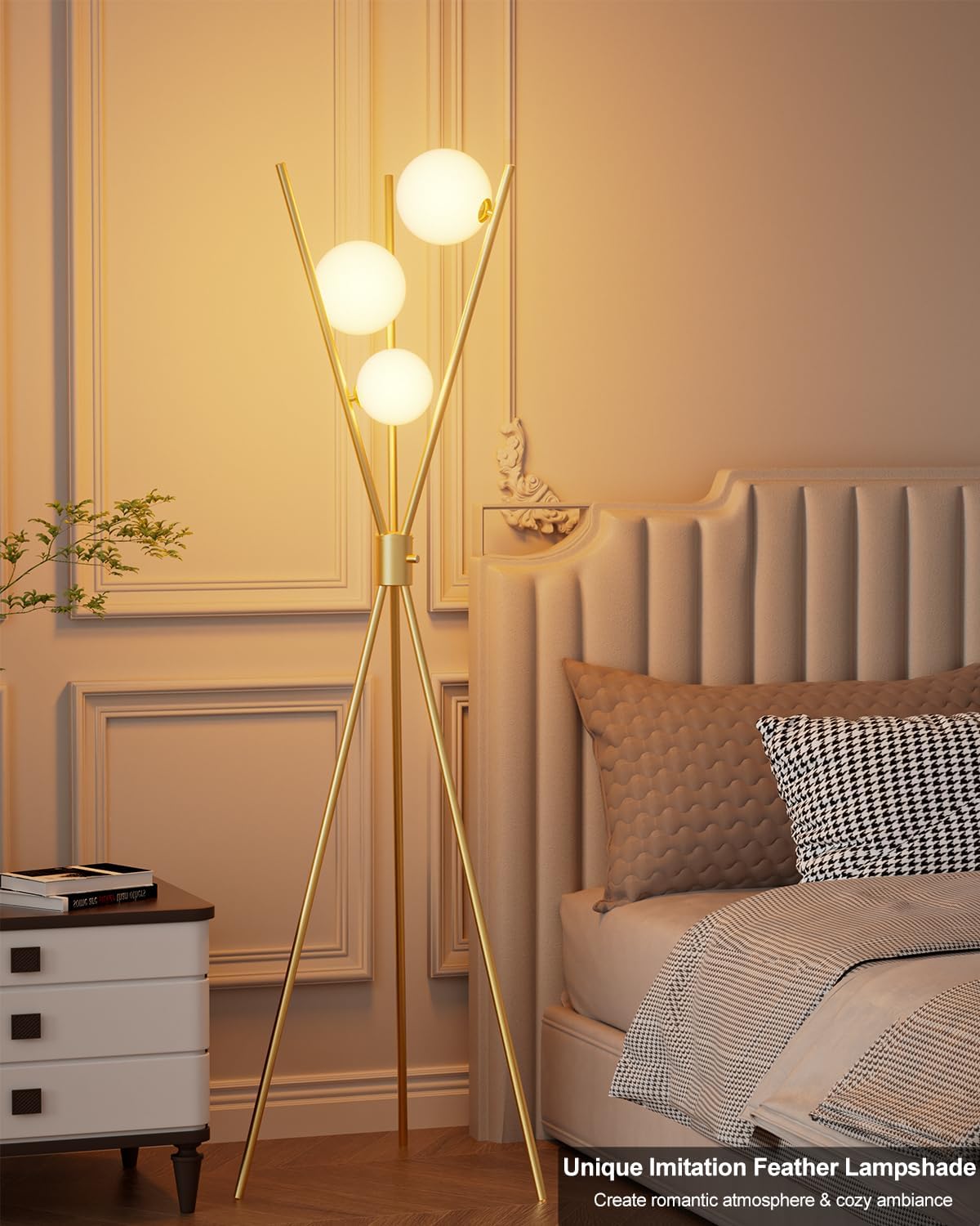 3 Globe Dimmable Tripod Floor Lamp