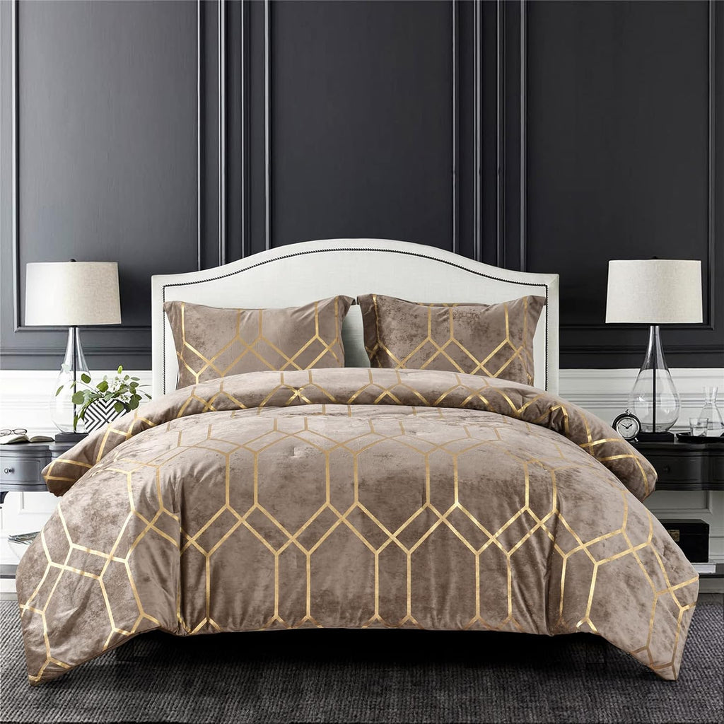 Sunshine Nicole Metallic Print Comforter Set