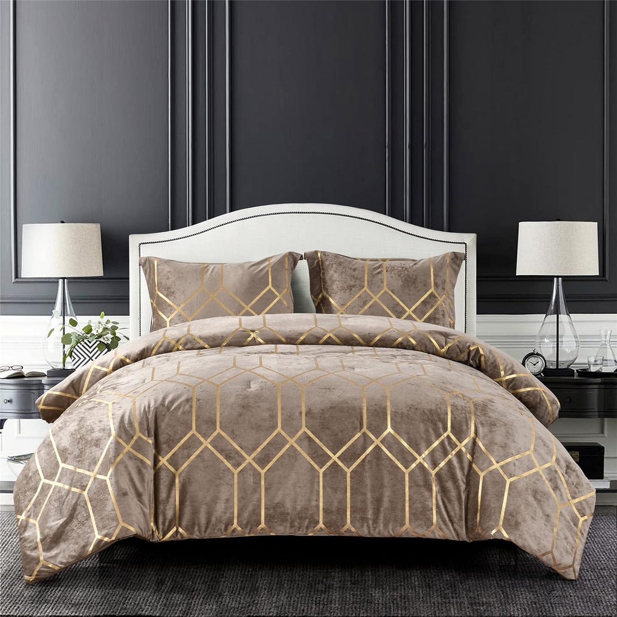 Sunshine Nicole Metallic Print Comforter Set