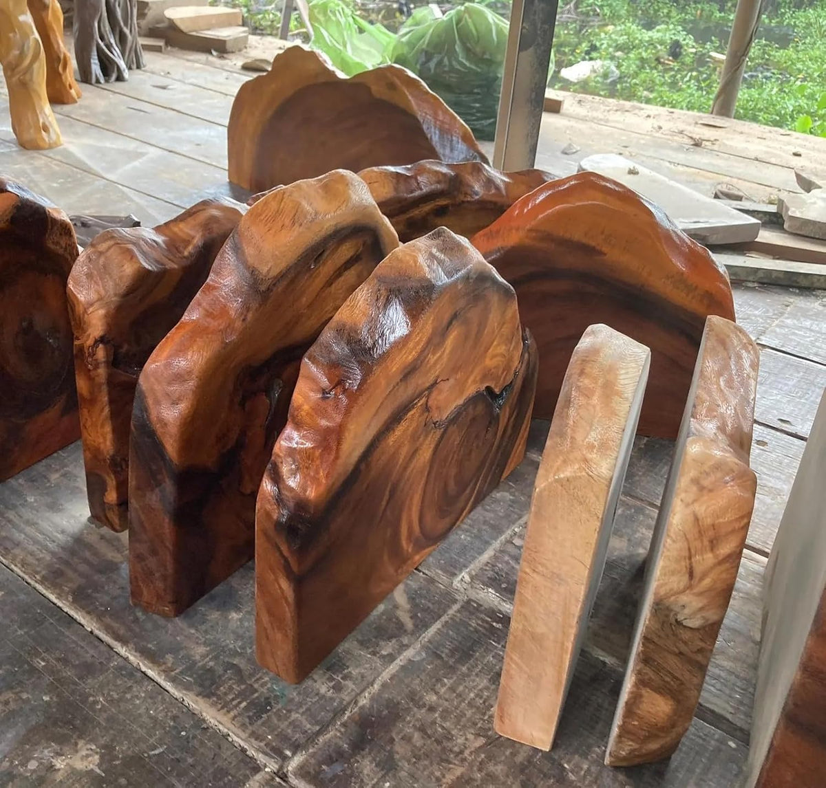 Solid Wood Live-Edge Corner Shelf